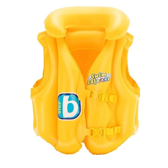 Yellow Swim Safety Vest, inflatable, simplify travel and storage, age 3-6 - Picture 1 of 6